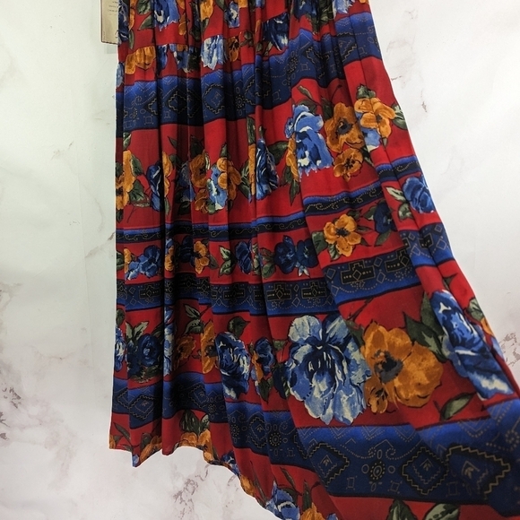 Vintage Roper Skirt Set Womens Large Button Midi Maxi Prairie Floral Western - Picture 11 of 16